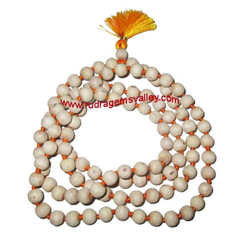 Tulsi beads mala, holy basil, auspicious wood beads-seeds string (mala of 108+1 beads), size: 7mm, pack of 1 string.