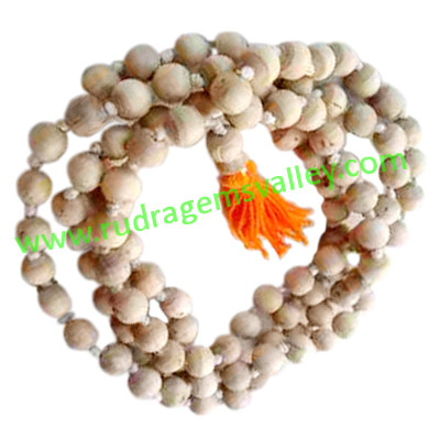 Tulsi beads mala, holy basil, auspicious wood beads-seeds string (mala of 108+1 beads), size: 10mm, pack of 1 string.