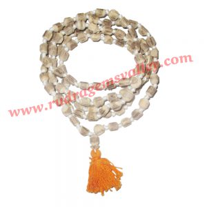 Tulsi beads mala, holy basil, auspicious wood beads-seeds string (mala of 108+1 beads), size: 8mm to 11mm, circumference 58 inch, pack of 1 string.