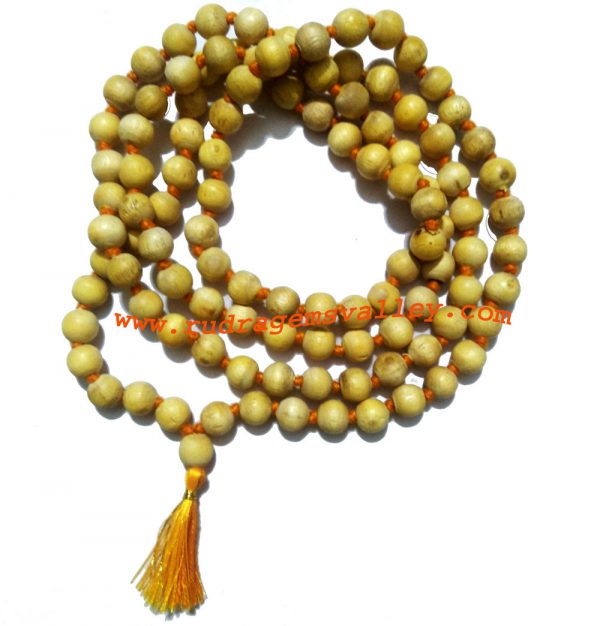 Shami (samee) wood beads 9mm mala 108+1 beads knotted, shami wood (Khejri tree) beads prayer mala. Pack of 1 mala.