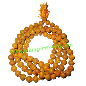 Turmeric (Haldi) Beads-Seeds String (mala of 108+1 turmeric beads), beads size: 7-8mm, pack of 1 string.