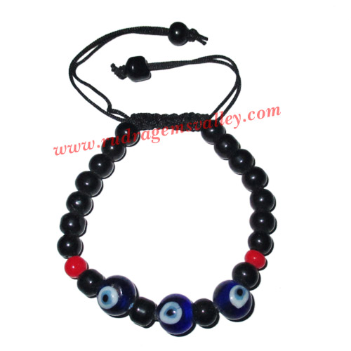 Adjustable beaded free size bracelets, evil eye (nazar) beads bracelets, made of glass beads as per picture. Pack of 1 piece, also available in custom designs and colors as per your instructions.