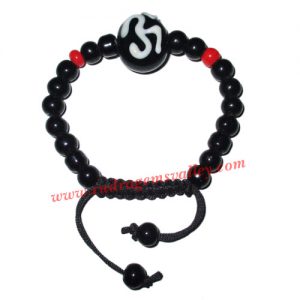Adjustable beaded free size bracelets, om (aum) beads bracelets, made of glass beads as per picture. Pack of 1 piece, also available in custom designs and colors as per your instructions.