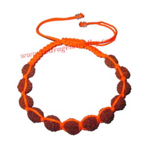Rudraksha five face (5 mukhi) 7mm 12 beads bracelets free size adjustable. Five faced (5 mukhi) rudraksha beads are useful for removing lust, greed, attachment, jealousy, unwanted ego etc.; it prevents and cures blood pressure, heart problems, stress, men