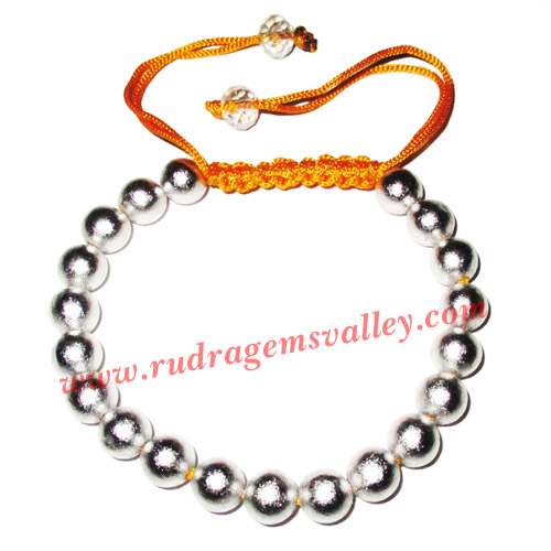 Parad mercury beads bracelet of 8mm round 20 parad beads, weight approx 46 grams. It is used for chanting mantras for spiritual attainments as well as multiple health benefits including diabetes, blood pressure and heart diseases by wearing it.