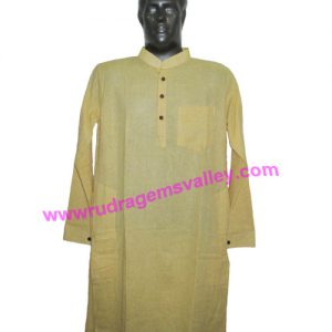 Fine quality full sleeve 34 inches long Indian khadi kurta, available in many chest sizes. Weight approx 340 grams, 4 pockets. Pack of 1 pcs.