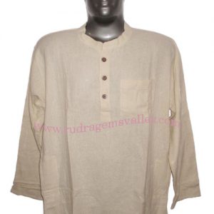 Fine quality full sleeve 44 inches long Indian khadi kurta, available in many chest sizes. Weight approx 500 grams, 4 pockets. Pack of 1 pcs.