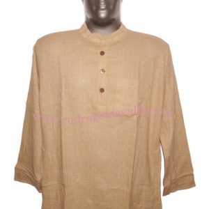Fine quality full sleeve 44 inches long Indian khadi kurta, available in many chest sizes. Weight approx 500 grams, 4 pockets. Pack of 1 pcs.