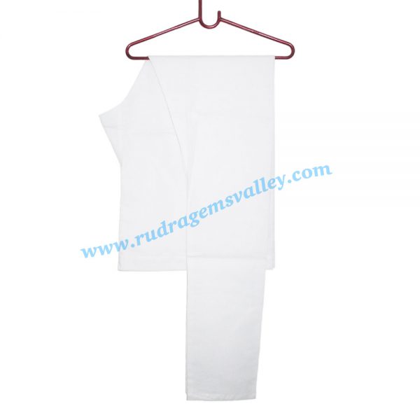 White cotton chudidar pyjama-pajama with twill tape. Weight approx 100 grams, pack of 1 piece.