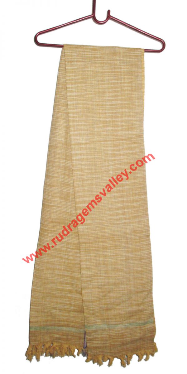 Pure cotton khadi Indian traditional angavastram (gamachha), 1.5 meter long plain cotton khadi towel. Weight approx 150 grams, pack of 1 piece.