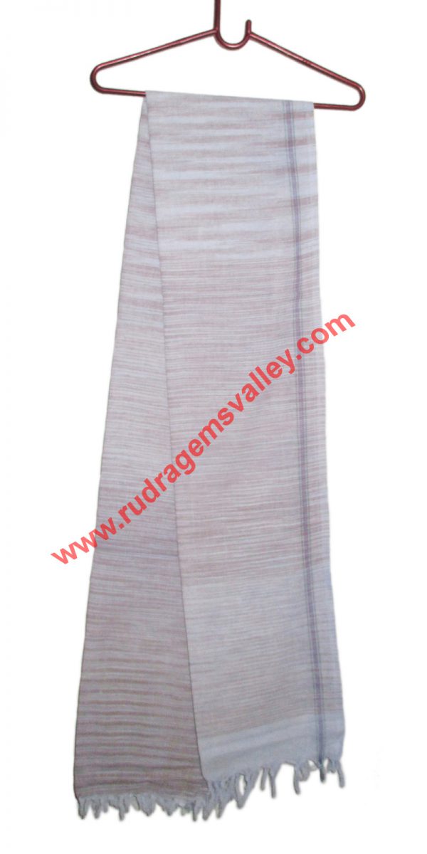Pure cotton khadi Indian traditional angavastram (gamachha), 1.5 meter long plain cotton khadi towel. Weight approx 150 grams, pack of 1 piece.