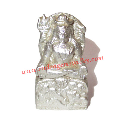 Parad mercury lord shiva statue idol, parad shiva idol, weight approx 71 grams, size 38x26x13mm. It is used for chanting mantras for spiritual attainments as well as multiple health benefits including diabetes, blood pressure and heart diseases by praying