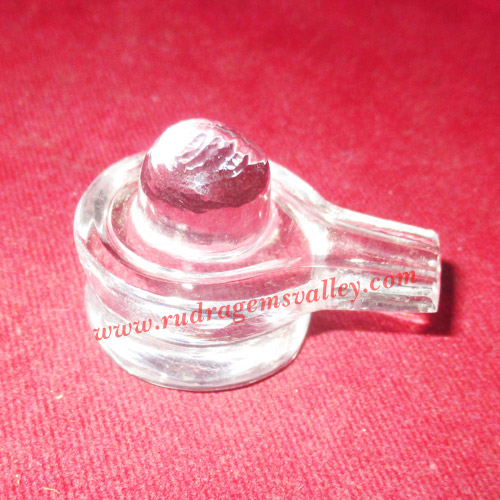 Sphatik crystal shiva linga, prayer accessories, Indian shphatik shivalingam, weight approx 29 grams, pack of 1 piece.