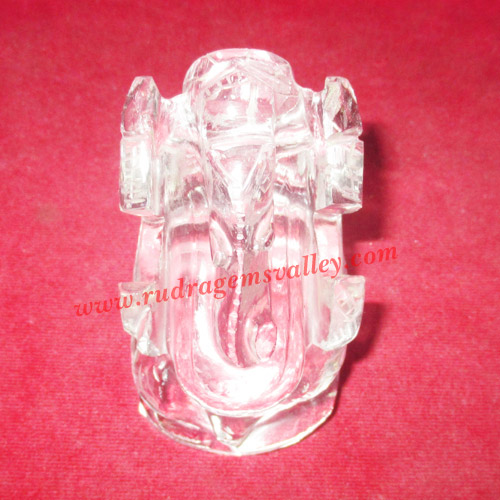 Sphatik crystal Ganesha Idol, prayer accessories, Belgium shphatik shivalingam, weight approx 209 grams, pack of 1 piece.