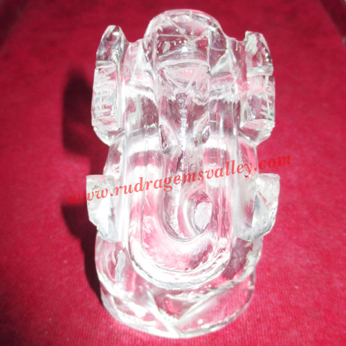 Sphatik crystal Ganesha Idol, prayer accessories, Belgium shphatik shivalingam, weight approx 60 grams, pack of 1 piece.