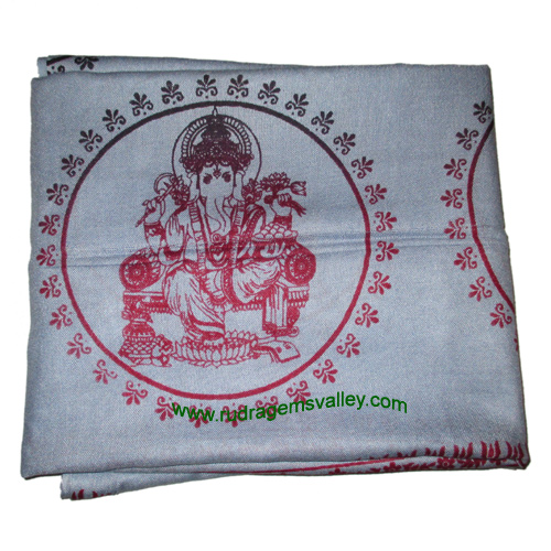 Fine quality lord ganesha soft yoga scarves, material staple rayon, size 182x100 CM., weight approx 150 grams, minimum order 1 pcs.