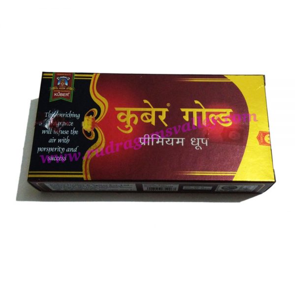 Kuber Gold Premium Dhoop, pleasant fragrance for creating peaceful and divine prayer environment. There are 18 pcs. in the box, weight approx 50 grams.