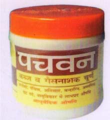 Pachwan Powder, Used for centuries as household remedy to treat stomach ailments to maintain proper function of the gastrointestinal tract. Primarily used for eliminative functions such as defecation, Micturition, flatulence. Excellent medicine for gas, indigestion, constipation and other common problems associated with poor metabolism. Pack of 50 grams.